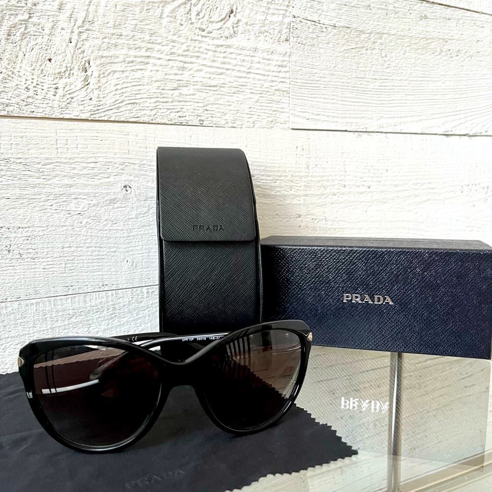 Prada sunglasses SPR 15p Cat Eye Black, with original case